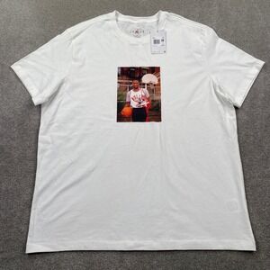 Jordan Brand Mens XXL White Graphic T Shirt Michael Jordan Basketball Graphic